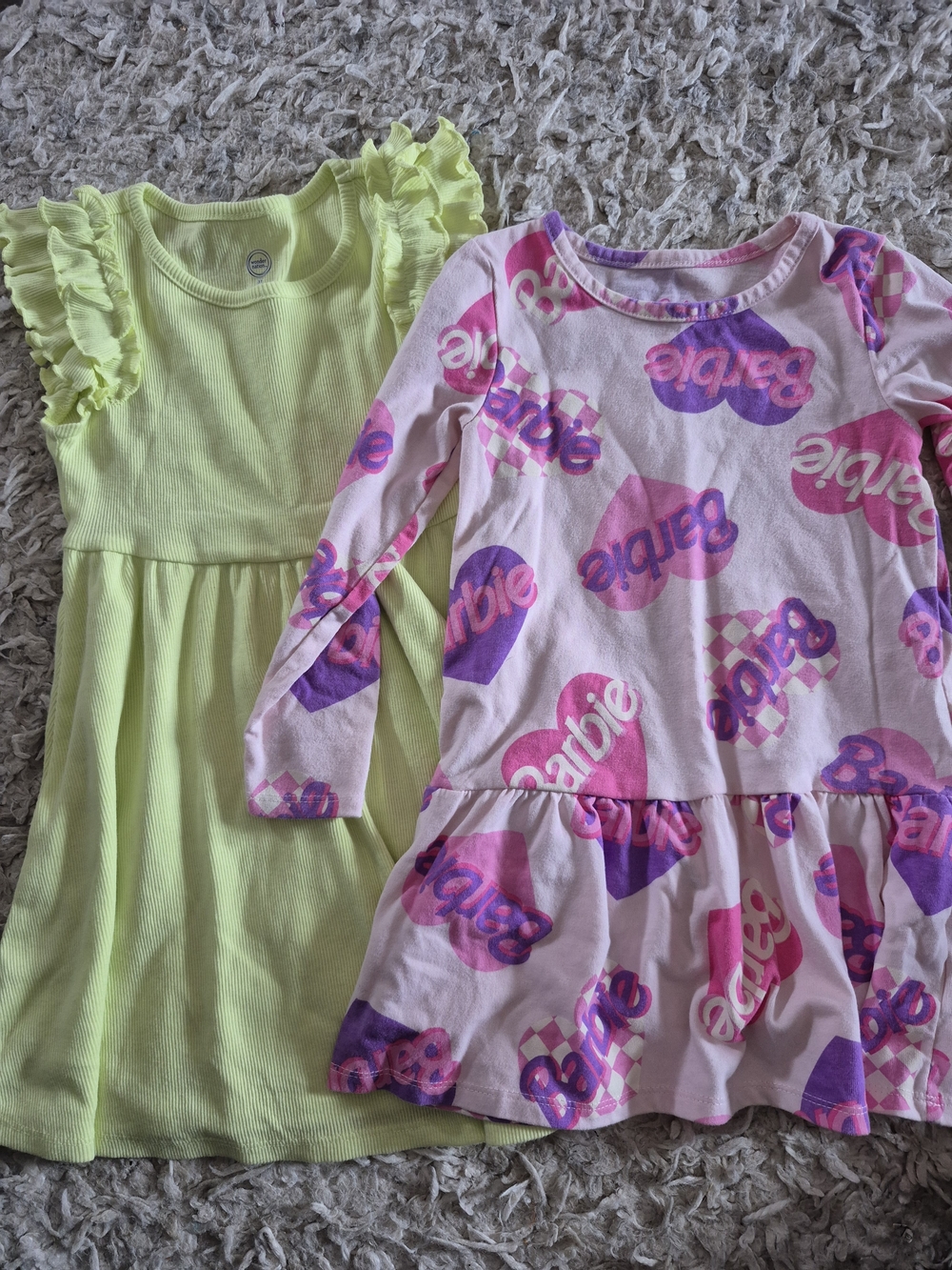 Wonder nation Neon Yellow and Long Sleeve Barbie Dress